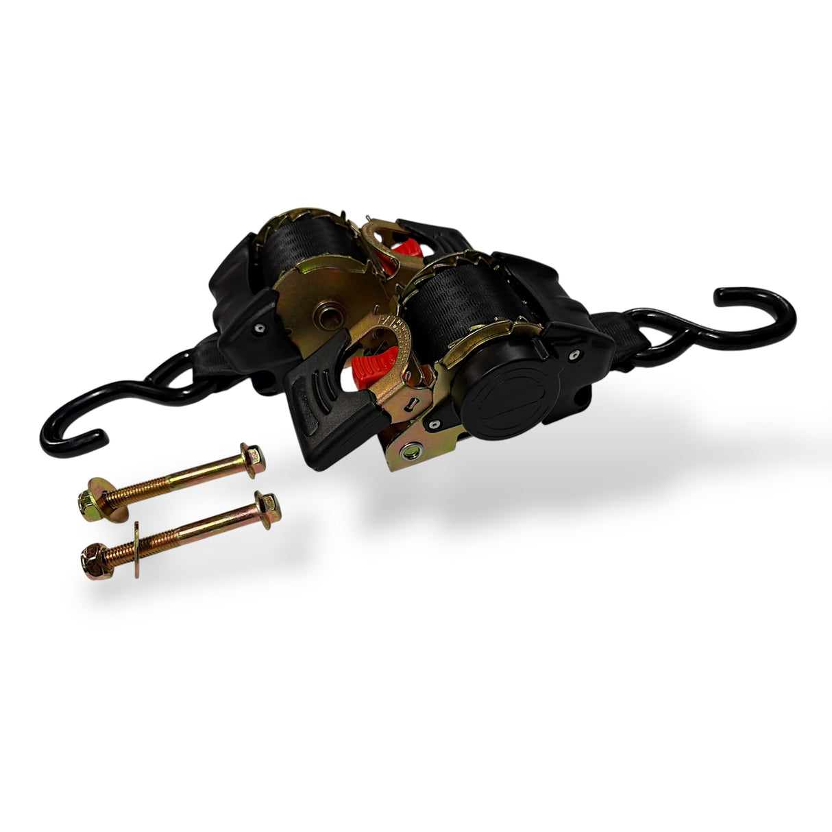 Automatik Spanngurte mit Ratsche 270 cm x 5,0cm – 2er Set – LC 1500 daN – S-Haken kunststoffummantelt-zur Festmontage