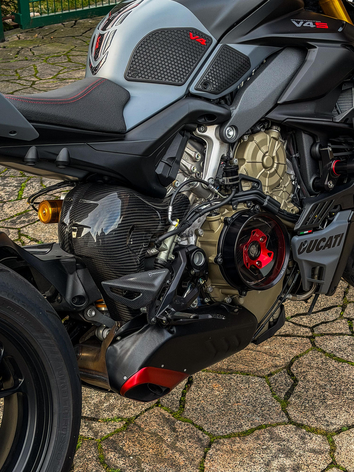 Krümmerabdeckung Hitzeschutz Carbon Ducati Panigale V4 Streetfighter V4 Euro 5
