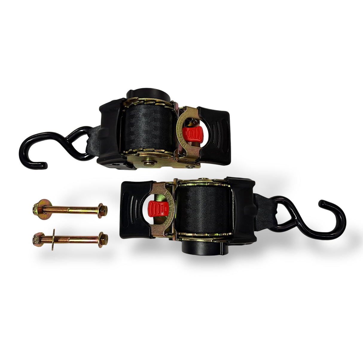 Automatik Spanngurte mit Ratsche 270 cm x 5,0cm – 2er Set – LC 1500 daN – S-Haken kunststoffummantelt-zur Festmontage