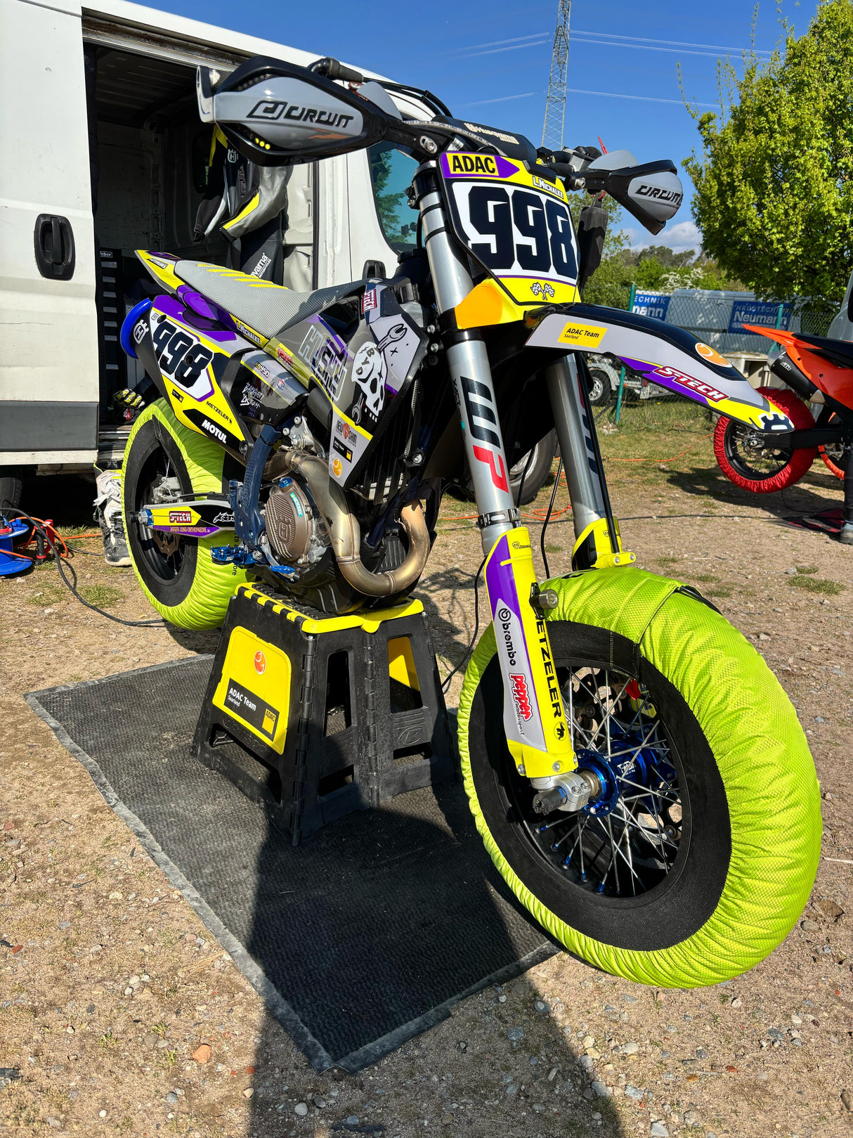 2Wheels Company Reifenwärmer Supermoto EVO-Tech Digital 0°-100° einstellbar 120/ 160-165 17 Zoll