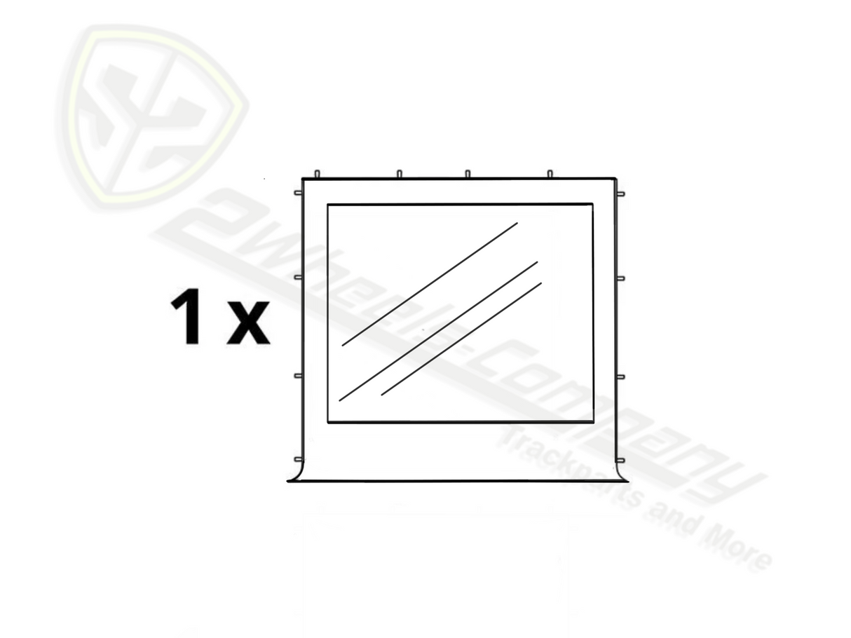 Zeltwand mit Fenster und Rollo für Faltpavillion Rennzelt 4,5m