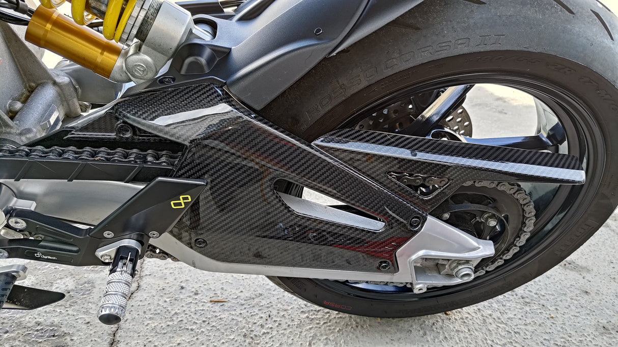 Swingarm cover+chain guard swingarm protector carbon Aprilia RS660 2021-2024/ Tuono 660 2021-2024
