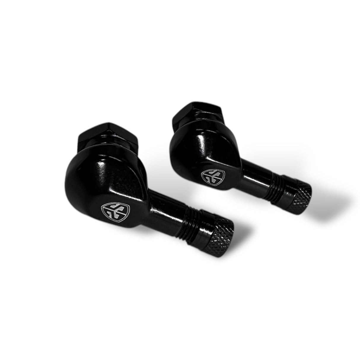 2Wheels Company Reifenventil 11,3 mm Winkelventil Alu Schwarz / Grau