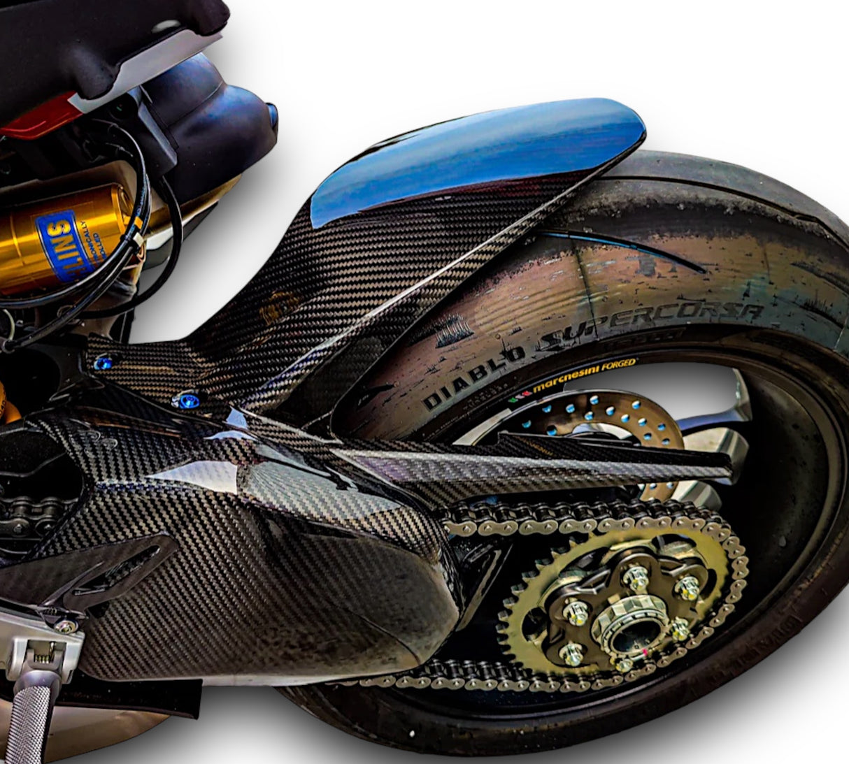 Rear wheel cover+chain guard Carbon Ducati Panigale V4 Streetfighter V4