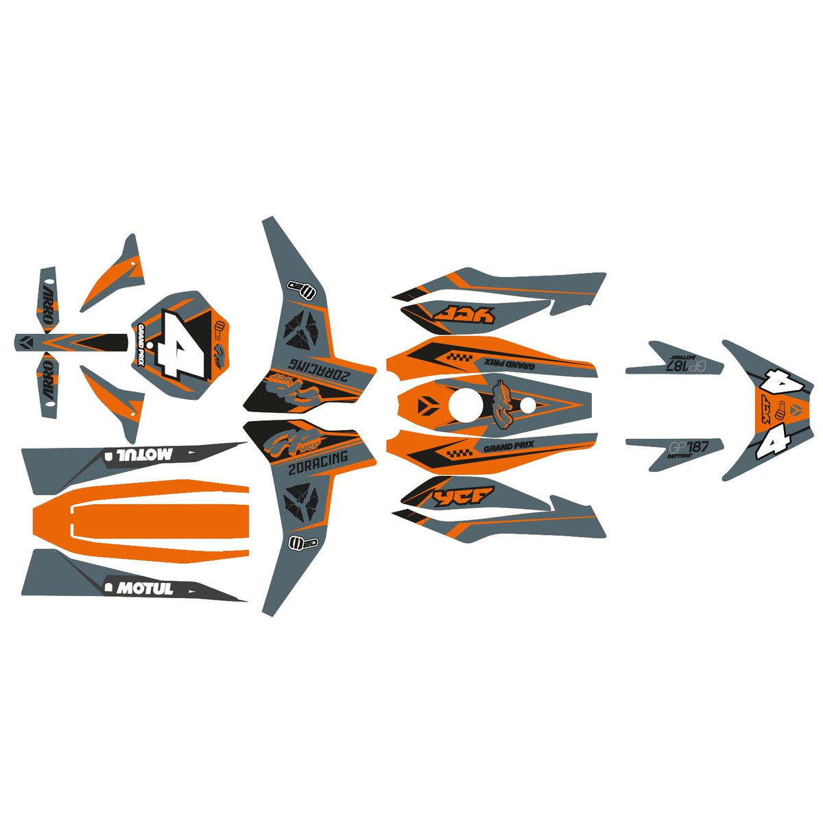 Dekor-Kit – für YCF Mini GP 107 | GP 157 | GP 187 Grey