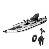 Spatium Fishleap Premium Inflatable Fishing Kayak with Pedal Drive System (Tusker) – Including Accessories