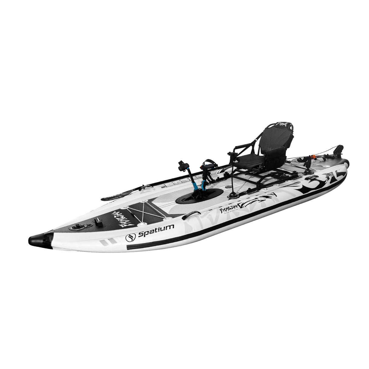 Spatium Fishleap Premium Inflatable Fishing Kayak with Pedal Drive System (Tusker) – Including Accessories