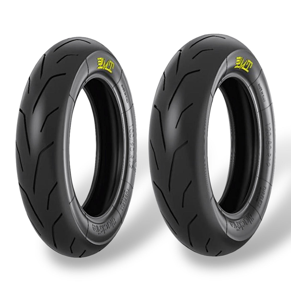 PMT SET Black Fire Reifen Slick Pitbike 100/90-12 / 120/80-12