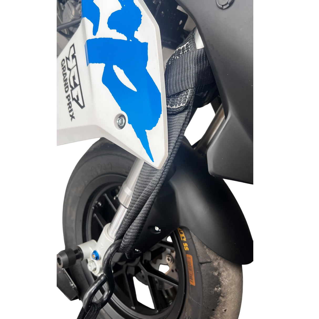 2x Gurtschlaufen Doppelschlaufe für Motorrad, Pitbike & Scooter für Gabelholm