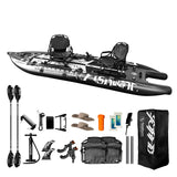 Spatium FishBone Tandem – Premium aufblasbares Angelboard für 2 Personen ohne Antrieb