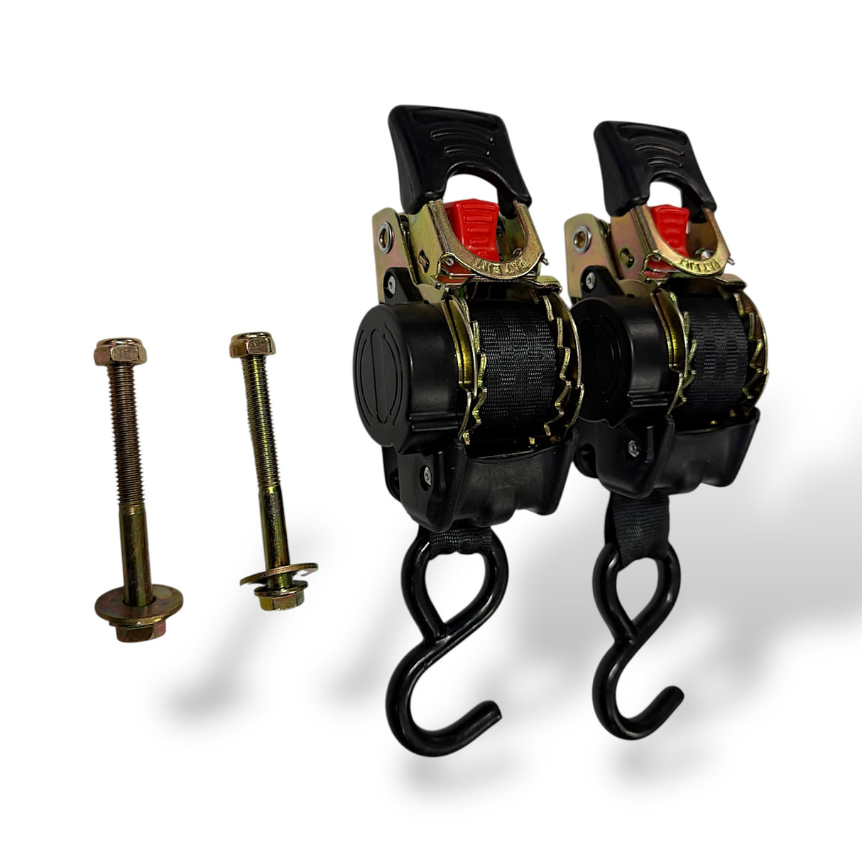 Automatik Spanngurte mit Ratsche 270 cm x 5,0cm – 2er Set – LC 1500 daN – S-Haken kunststoffummantelt-zur Festmontage