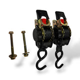 Automatik Spanngurte mit Ratsche 270 cm x 5,0cm – 2er Set – LC 1500 daN – S-Haken kunststoffummantelt-zur Festmontage