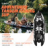 Spatium FishBone Tandem – Premium aufblasbares Angelboard für 2 Personen ohne Antrieb