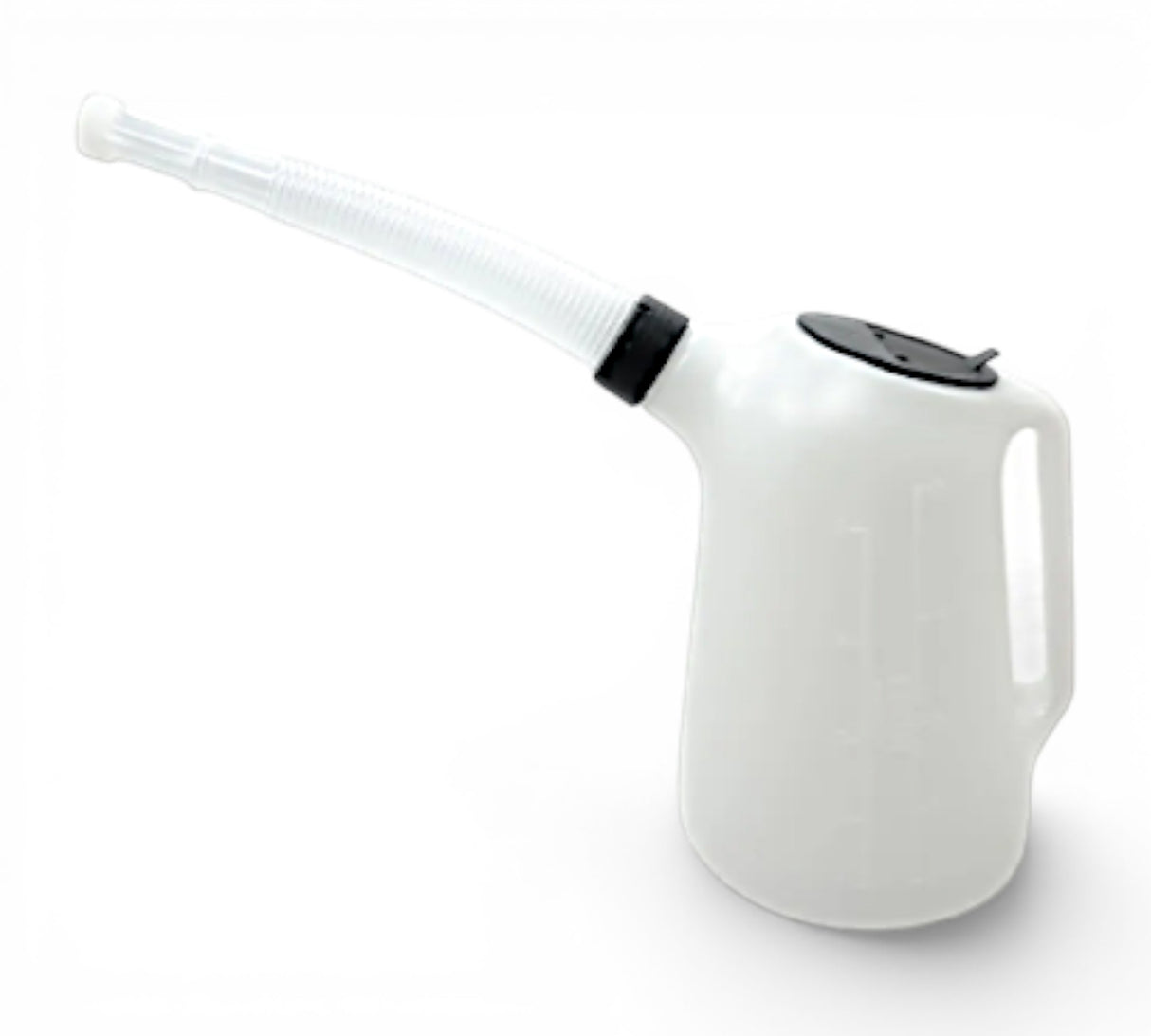 Füllkanne Messbecher 1-5 Liter mit Flex-Auslaufrohr & Deckel – Benzin- und Ölfest | 2Wheels Company