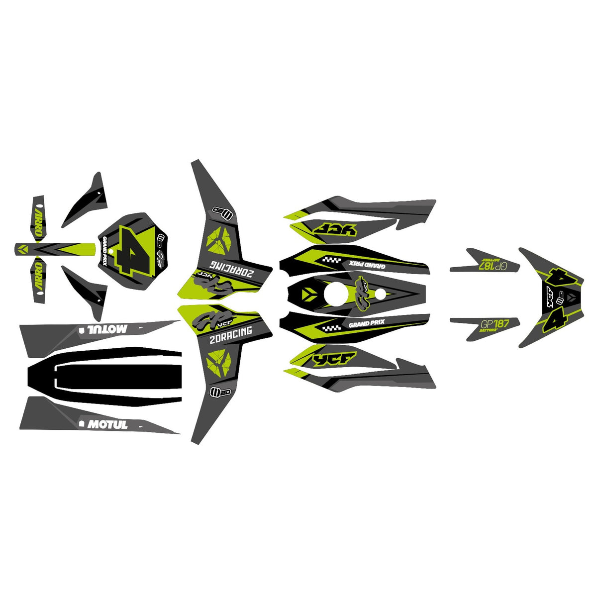 Dekor-Kit – für YCF Mini GP 107 | GP 157 | GP 187 Green