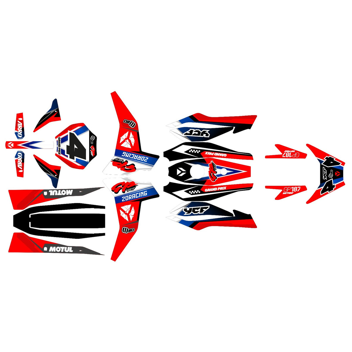 Dekor-Kit – für YCF Mini GP 107 | GP 157 | GP 187 Red