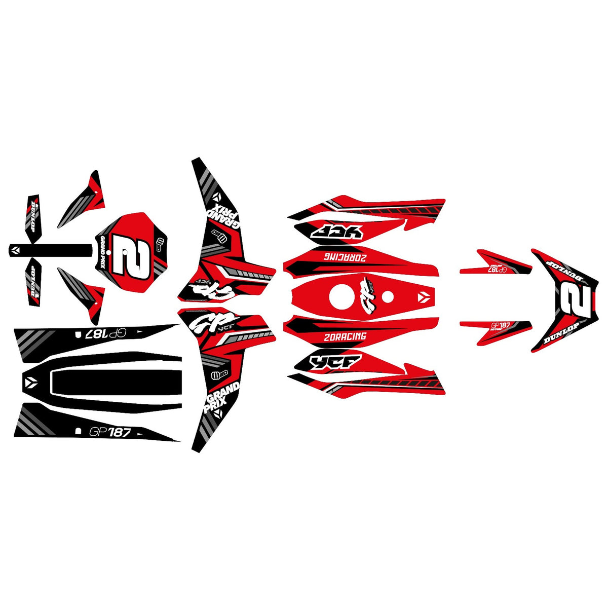 Dekor-Kit – für YCF Mini GP 107 | GP 157 | GP 187 Red 2.0