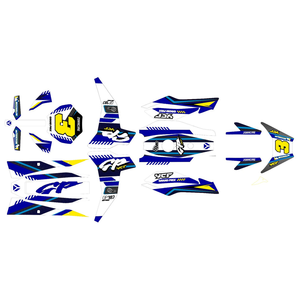 Dekor-Kit – für YCF Mini GP 107 | GP 157 | GP 187 White